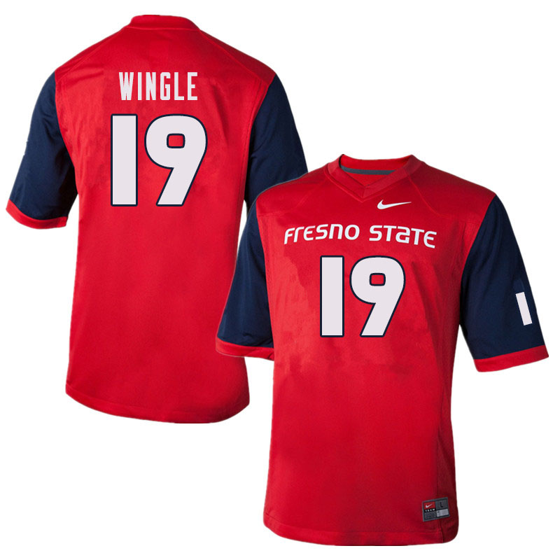Men #19 Braden Wingle Fresno State Bulldogs College Football Jerseys Sale-Red